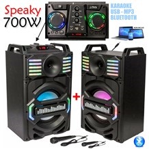 Pack Sono DJ complet 1400 W DJ-LEADER-700 IBIZA SOUND S0090097B